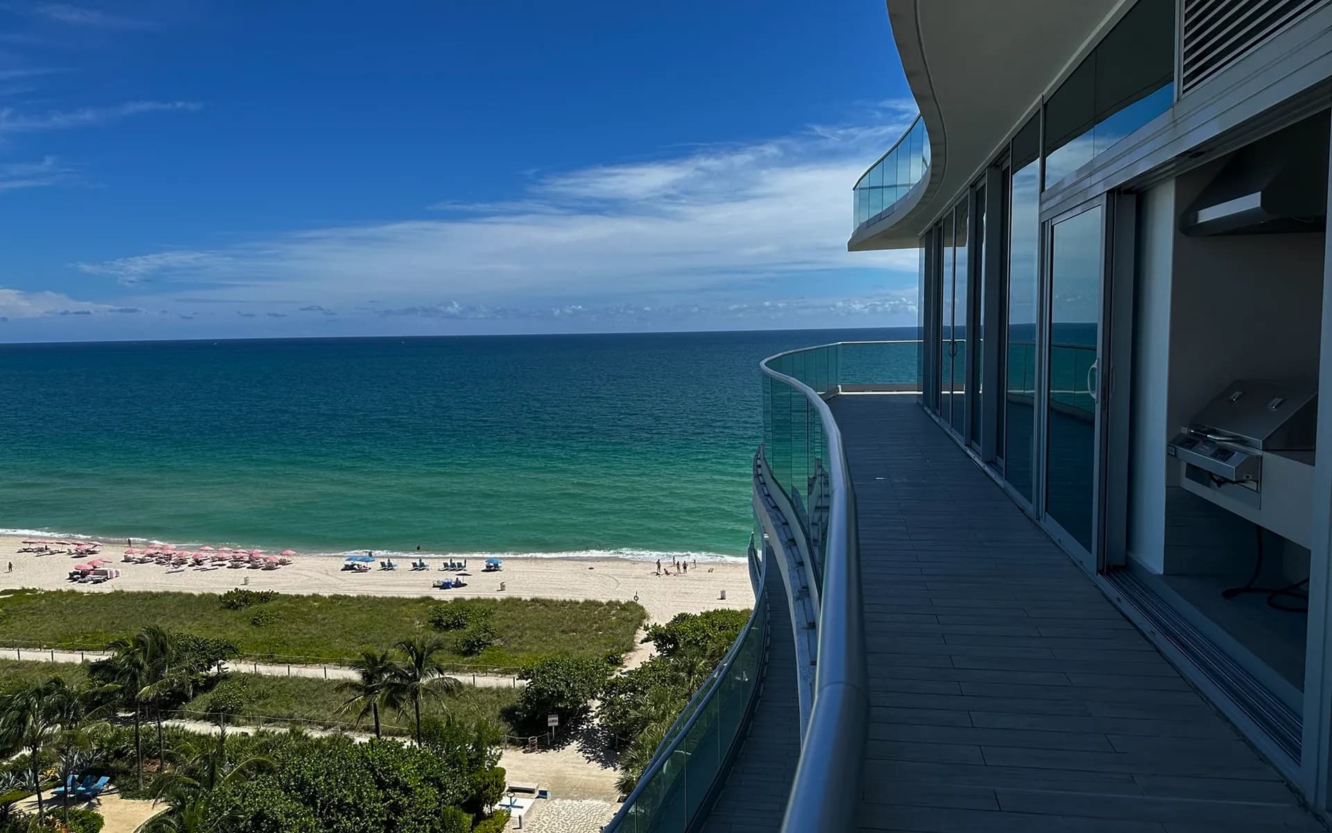 Luxury oceanfront property balcony